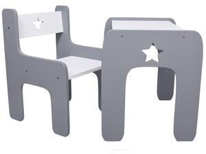 WoodStar dizajnový stolík so stoličkou Farba: sivá