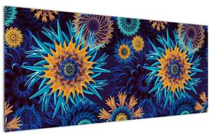 Obraz - 3D kvety (120x50 cm)