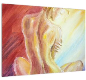 Obraz odpočívajúce ženy, olejomaľba (70x50 cm)
