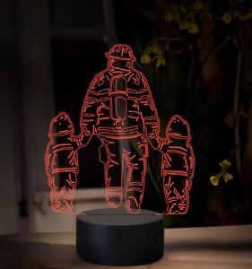 Beling 3D lampa, Hasič s deťmi, 16 farebná, HA01