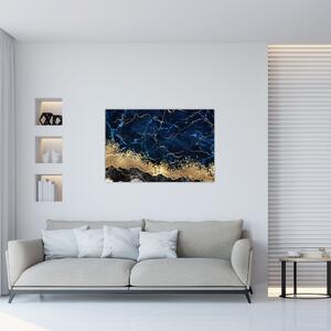 Obraz - Tmavo-modrý mramor (90x60 cm)
