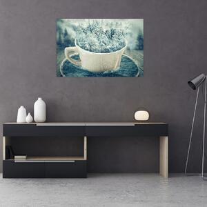 Obraz - Zimný svet v hrnčeku (90x60 cm)
