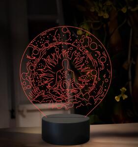 Beling 3D lampa, Meditujúca postava, 16 farebná, M02