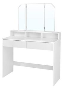 VASAGLE Toaletný stolík so zrkadlom 100x40x142 cm biely
