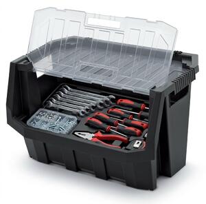 Prosperplast Dílenský úložný box HEAVY DUTY, S VÍKEM, černý 40x29x28 M