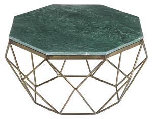 Art-deco mramorový konferenčný stolík Adamantino s geometrickou podstavou z kovu 69cm