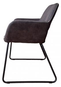 Retro dizajnová sivá stolička Pala s opierkami na ruky 79cm