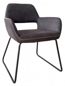 Retro dizajnová sivá stolička Pala s opierkami na ruky 79cm