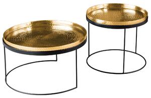 Art-deco set okrúhlych konferenčných stolíkov Elements zlatá 57cm
