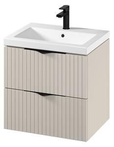 Cersanit Tirso, závesná umývadlová skrinka 594x447x572 mm + keramické umývadlo, béžová matná, S801-541