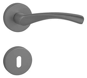 Dverové kovanie MP FO - FAN - R (ANT - Antracit), kľučka-kľučka, Otvor pre obyčajný kľúč BB, MP antracit