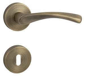 Dverové kovanie MP FO - FAN - R (OGS - Bronz česaný matný), kľučka-kľučka, Otvor pre obyčajný kľúč BB, MP OGS (bronz česaný mat)