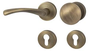 Dverové kovanie MP FO - FAN - R (OGS - Bronz česaný matný), kľučka-kľučka, Otvor pre obyčajný kľúč BB, MP OGS (bronz česaný mat)