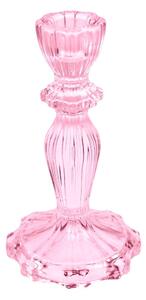 Vysoký ružový sklenený svietnik - Rex London