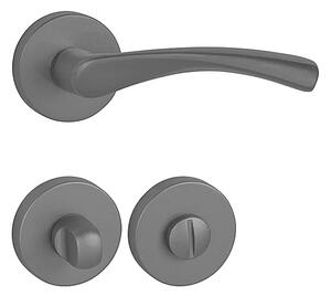 Dverové kovanie MP FO - FAN - R (ANT - Antracit), kľučka-kľučka, Otvor pre obyčajný kľúč BB, MP antracit