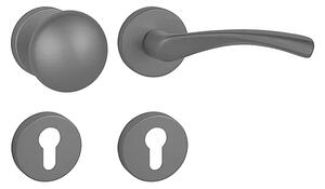 Dverové kovanie MP FO - FAN - R (ANT - Antracit), kľučka-kľučka, Otvor na cylindrickú vložku PZ, MP antracit