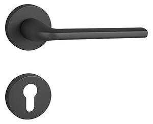 Dverové kovanie MP FO - MILLY - R (BS - Čierna matná), kľučka-kľučka, Otvor pre obyčajný kľúč BB, MP BS (čierna mat)