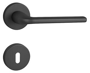 Dverové kovanie MP FO - MILLY - R (BS - Čierna matná), kľučka-kľučka, Bez spodnej rozety, MP BS (čierna mat)