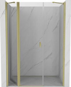 Mexen, Mexen Mist výklopné sprchové dvere 125 cm, transparentné, brúsené zlaté - 8A4-125-001-55-00