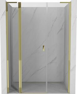Mexen, Mexen Mist L výklopné sprchové dvere 135 cm, transparentné, zlaté - 8A4L-135-001-50-00