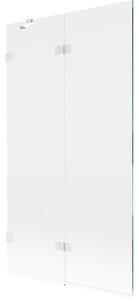 Mexen Lunar 2-krídlová vaňová zástena, ľavá 100 x 150 cm, číre sklo, biela, 897-100-100-20-00-L