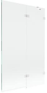 Mexen Lunar, 2-krídlová vaňová zástena pravá 110 x 150 cm, číre sklo, biela, 897-110-100-20-00-P