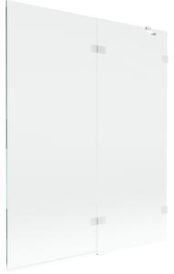 Mexen Lunar, 2-krídlová vaňová zástena pravá 140 x 150 cm, číre sklo, biela, 897-140-100-20-00-P