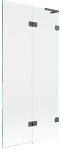 Mexen Lunar L, 2-krídlová vaňová zástena pravá 90 x 150 cm, číre sklo, grafitová, 897L-090-100-66-00-P