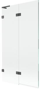 Mexen Lunar L, 2-krídlová vaňová zástena ľavá 100 x 150 cm, číre sklo, grafitová, 897L-100-100-66-00-L