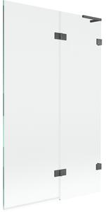 Mexen Lunar L, 2-krídlová vaňová zástena pravá 110 x 150 cm, číre sklo, grafitová, 897L-110-100-66-00-P
