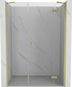 Mexen Mist-H, 1-krídlové sprchové dvere pravé 120 cm, číre sklo, zlatý matný profil, 8A5-120-001-55-00-P