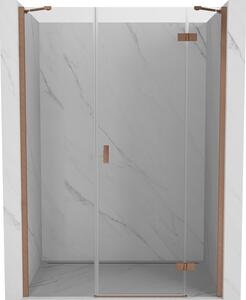 Mexen Mist-H, 1-krídlové sprchové dvere pravé 120 cm, číre sklo, medený matný profil, 8A5-120-001-65-00-P