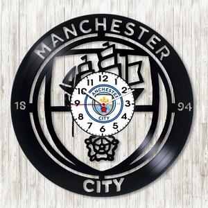 Beling vinylové nástenné hodiny Manchester city, Q97