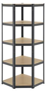 Rohový regál Basic 180x70x40 cm - šedý