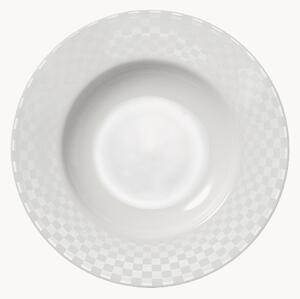 Hlboké taniere z jemného kostného porcelánu Cross White, 6 ks