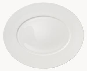 Oválne servírovacie taniere z jemného kostného porcelánu Cross White, 6 ks