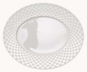 Oválne servírovacie taniere z jemného kostného porcelánu Cross White, 6 ks