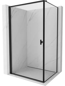 Mexen Mist-B, 1-krídlový výklopný sprchový kút, ľavý, 70 x 75 cm, číre sklo-čierny rám, 8A2T-070-075-70-70-L