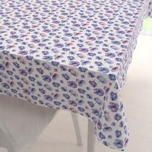Biante Dekoračný obdĺžnikový obrus Porto PRT-024 Modré okvetné lístky na bielom 50x100 cm