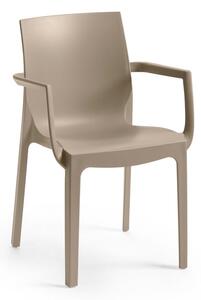 Béžová plastová záhradná stolička Emma - Rojaplast
