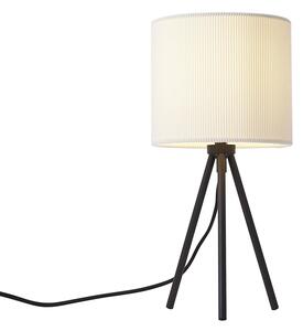 Moderná stolná lampa s trojnožkou biela so zamatovým tienidlom - Luz