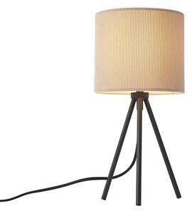 Moderná stolná lampa s trojnožkou v taupe farbe so zamatovým tienidlom - Luz