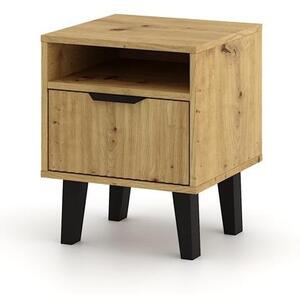 Nočný stolík SITIVE SLIM - dub artisan / čierny