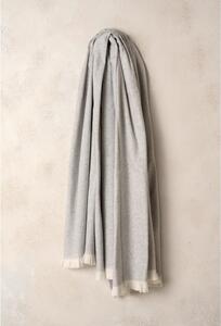 Svetlosivý pléd s podielom bavlny Euromant Linen, 140 x 180 cm