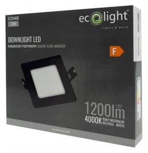 LED stropný panel zapustený 12W 1200lmM neutrálna farba ECOLIGHT čierna