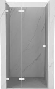 Mexen Lunar L, ľavé otočné sprchové dvere 70 cm, 8mm číre sklo, biely profil, 834L-070-000-20-00-L