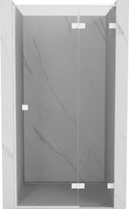 Mexen Lunar L, pravé otočné sprchové dvere 80 cm, 8mm číre sklo, biely profil, 834L-080-000-20-00-P