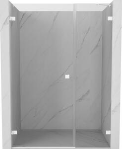 Mexen Lunar-B, ľavé otočné sprchové dvere 110 cm, 8mm číre sklo, biely profil, 832S-110-050-20-00-L