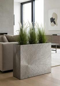 Kvetináč ELEMENTO, sklolaminát, šírka 88 cm, strieborný