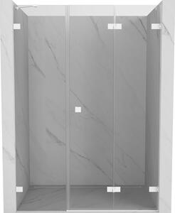 Mexen Lunar-F, pravé sklápacie sprchové dvere 110 cm, 8mm číre sklo, biely profil, 836S-110-050-20-00-P